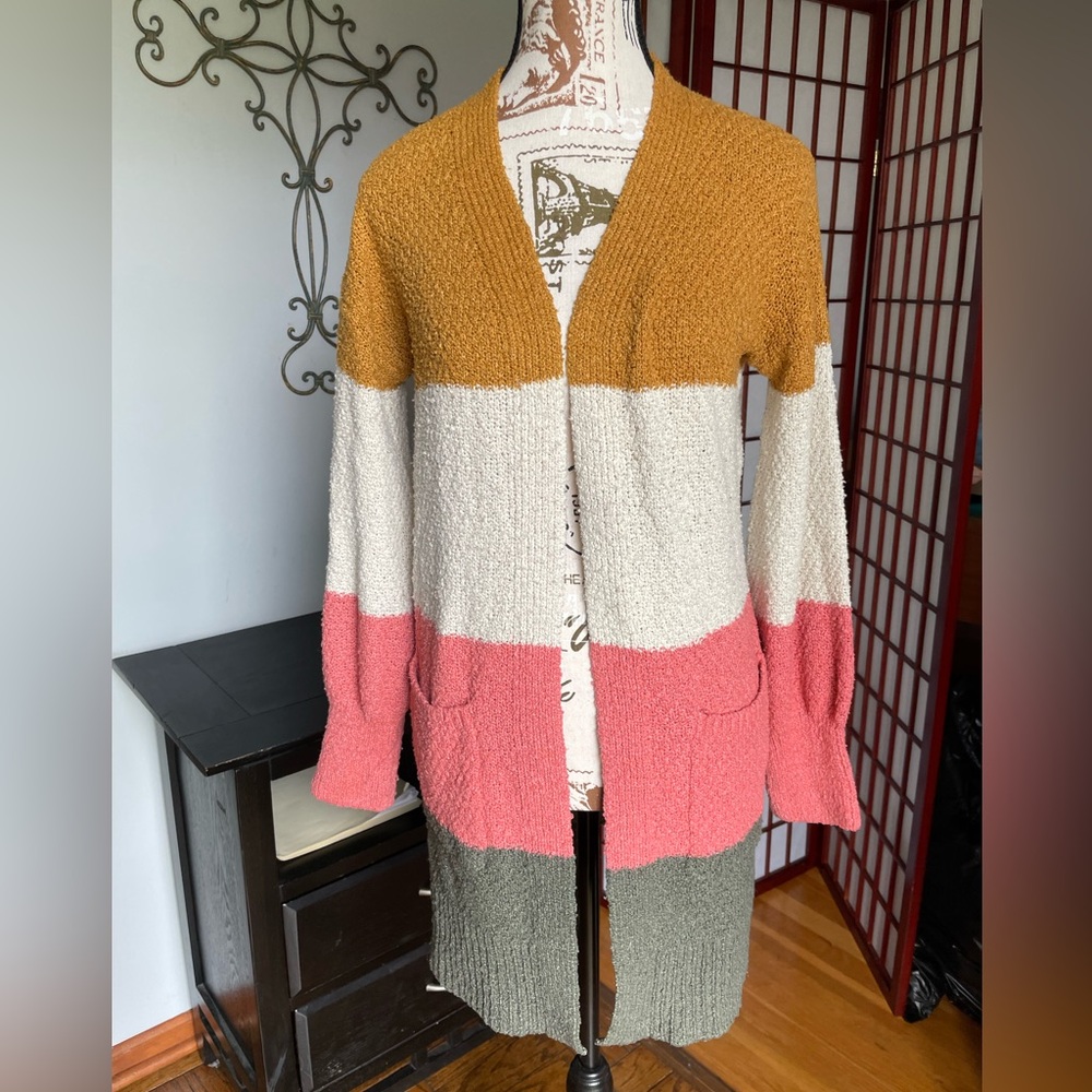 SO  Colorblock Cardigan Sweater, Size S